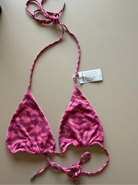 Chrome hearts Pink Floral Triangle Bikini Top - Women Intimates & Sleepwear